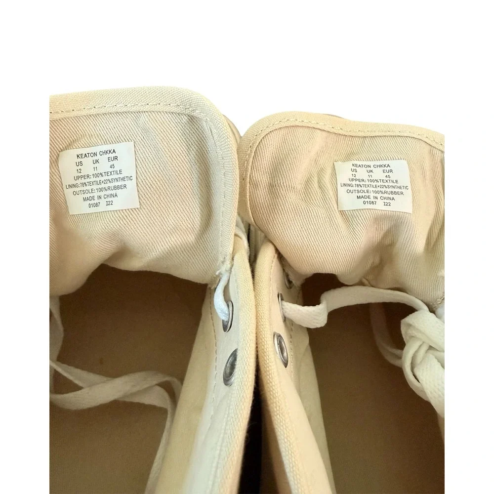 Polo Ralph Lauren Keaton Chukka Sneaker Cream‎ Canvas Multicolor Pony Mens 12
